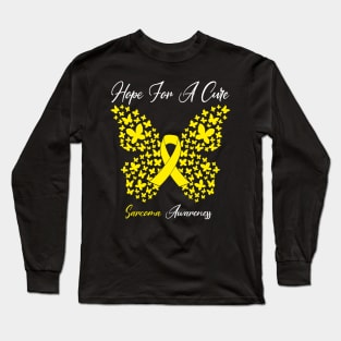 Hope For A Cure  Butterfly Gift 3 Sarcoma Long Sleeve T-Shirt